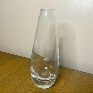 Crate & Barrel Krosno Poland Etched Crystal Glass 9.5” Vase
